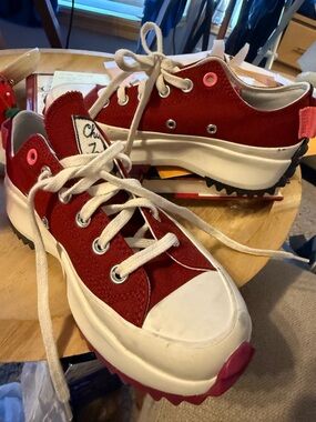 Converse Run Star Hike Canvas Platform Park Red, sz 7